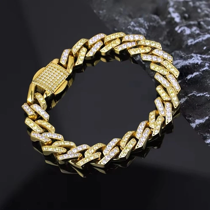 18K Tennis Diamond Moissanite Cuban Link Chain 18K Tennis Diamond Moissanite Cuban Link Chain