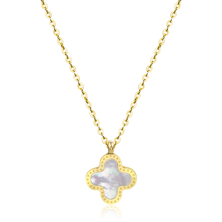 Elevate Your Style With Our Stunning Wholesale Gift Box Of 18k Gold Plated Four Leaf Clover Stainless Steel Jewelry Sets – Perfect For Any Fashion-forward Woman!