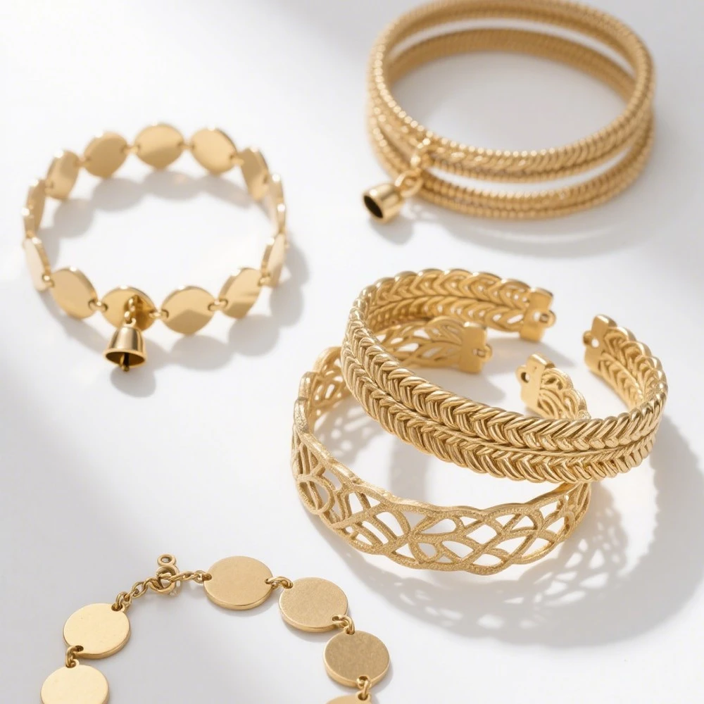 Brass Textured Link Bracelet set Brass Textured Link Bracelet set