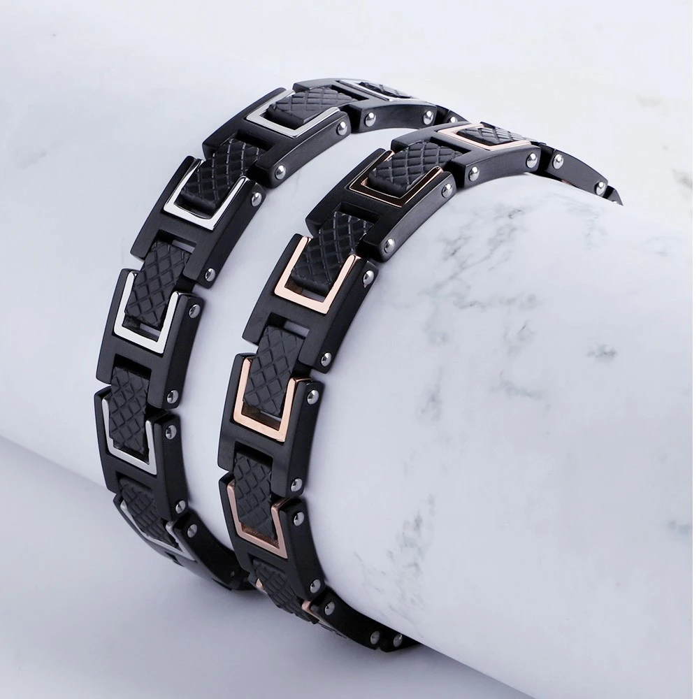 Tungsten Steel Black and Gold Bracelet Tungsten Steel Black and Gold Bracelet