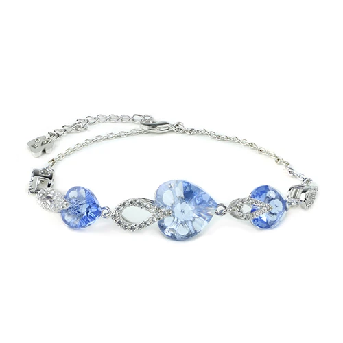 925 Silver Blue Crystal Diamond Bracelet 925 Silver Blue Crystal Diamond Bracelet
