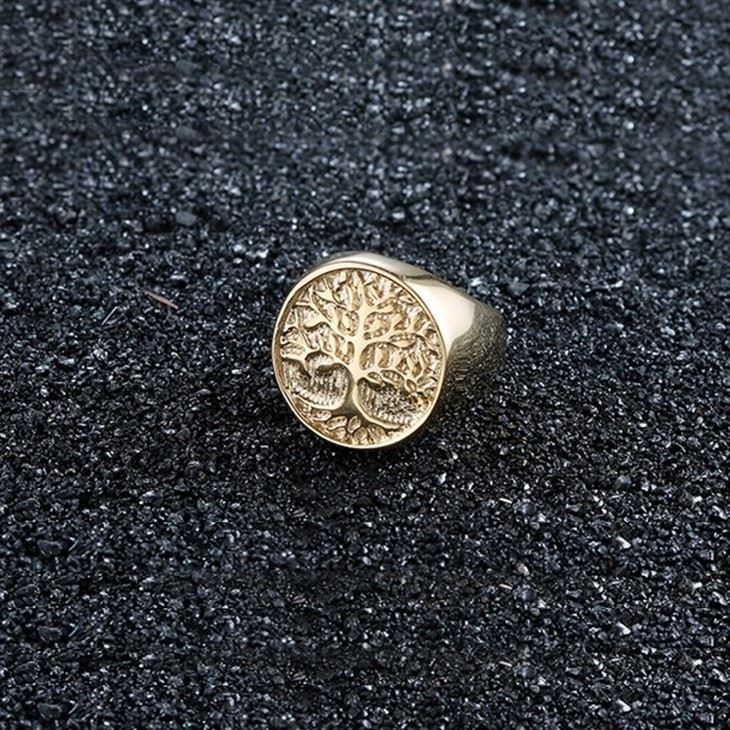 Tree Of Life Engraved Oval Signet Ring price