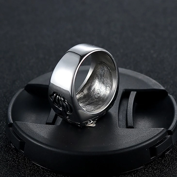 Faith Gothic Rectangular Signet Ring With Screw Detailing high quality