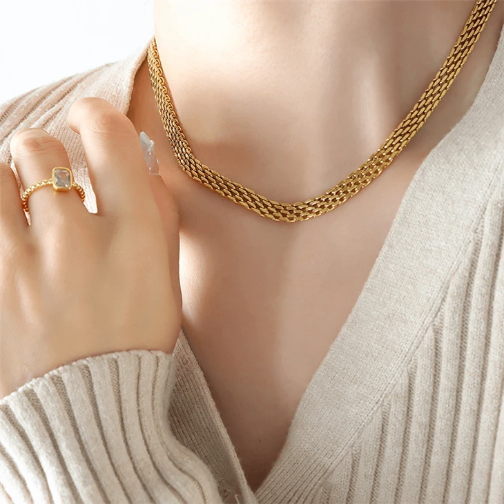 Stainless Steel Wheat Chain Necklace high quality
